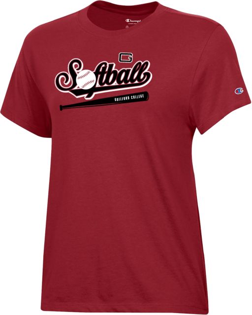 Guilford College Champion Womens Core Short Sleeve Tee Guilford Quakers -  Softball Script - ONLINE ONLY