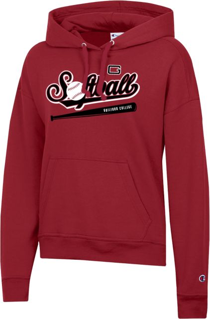 Guilford College Champion Womens Powerblend Pullover Hood Guilford Quakers -  Softball Script - ONLINE ONLY