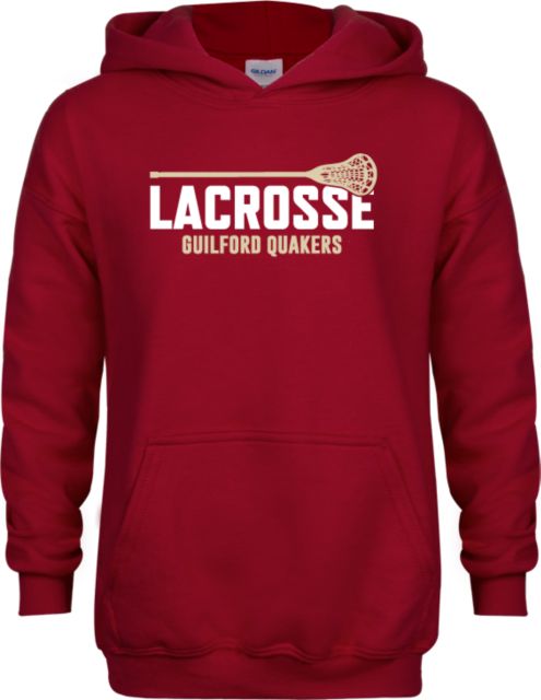 Guilford College Youth Fleece Hoodie Guilford Quakers -  Lacrosse w Stick - ONLINE ONLY